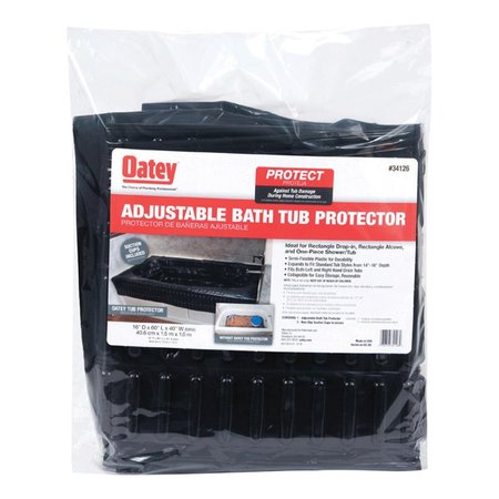 OATEY 16 x 40 x 60 in. Rectangular Adjustable Bath Tub Protector, Black OA5073